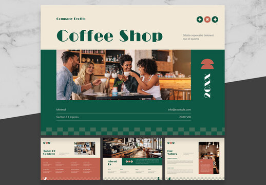 Green And Brown Coffee Shop Catalog