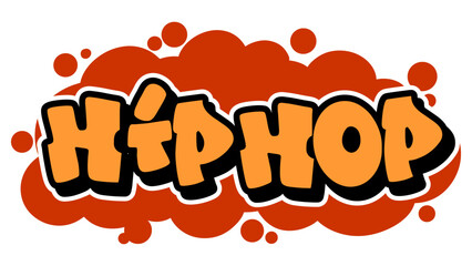 Graffiti vector “Hip Hop” in freestyle tag style with bold urban vibe. Perfect for music culture design, streetwear branding, youth content, and digital hip hop illustrations.