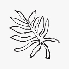 Leaf doodle illustration vector