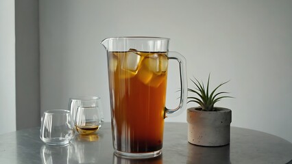 Iced tea served in a pitcher