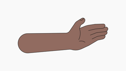 Black palm hand, gesture flat collage element vector