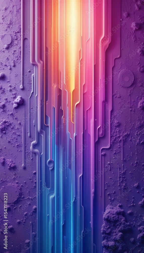 Poster Vibrant abstract design with flowing lines and gradients for mobile display backgrounds