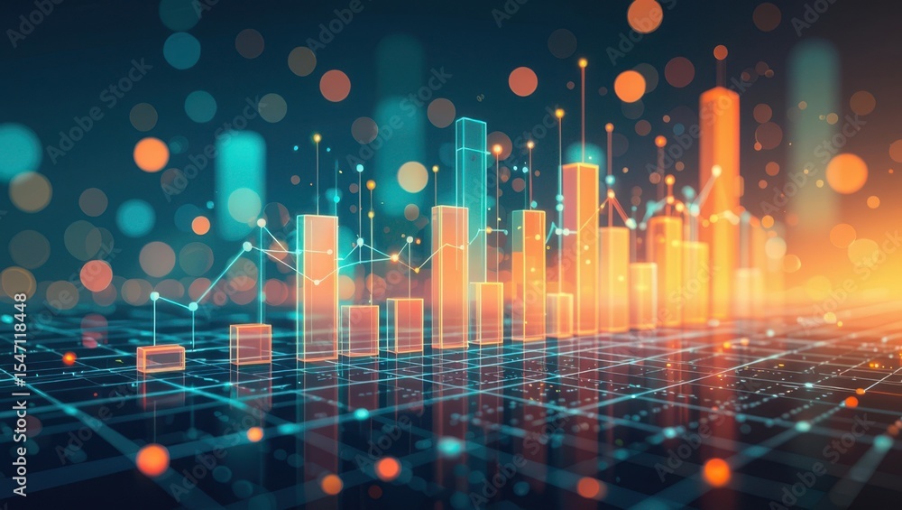 Aufkleber abstract financial growth chart visualization data analysis