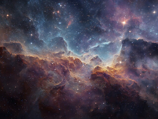 Fototapeta premium Exploring Dramatic Nebula and Starfield in Deep Space Galaxy Universe