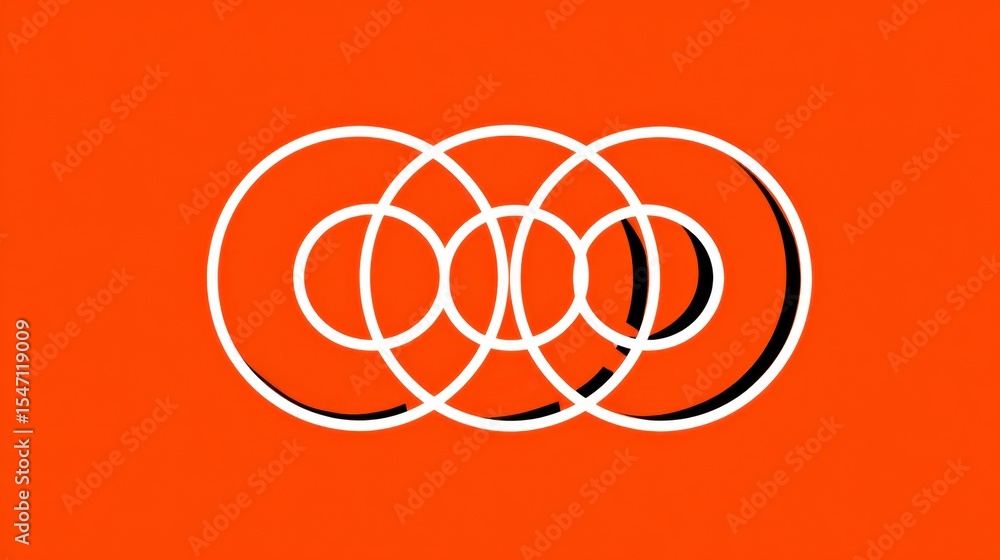 Poster interlocking circle: modern abstract design showcasing seamless unity and connection. the graphic il