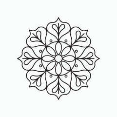 Mandala Flower Pattern – Symmetrical Line Art Design