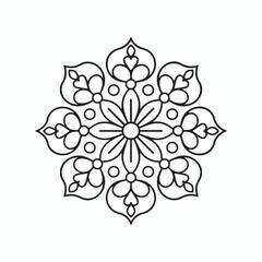 Floral Mandala Pattern – Decorative Line Art Design