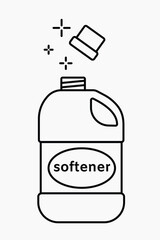 Softener bottle line art vector