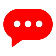 Red Speech Bubble Icon Communication, Conversation, and Messaging Symbol