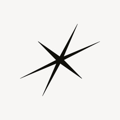 Sparkle shape, flat collage element vector