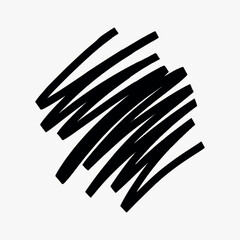 Abstract black scribble illustration vector