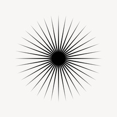 Obraz premium Abstract radial black sunburst design vector