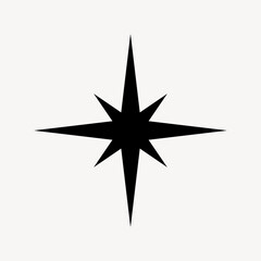 Minimalist black star compass vector