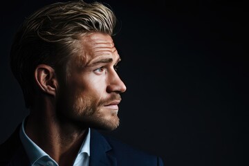 Obraz premium Close-up profile view of a man.