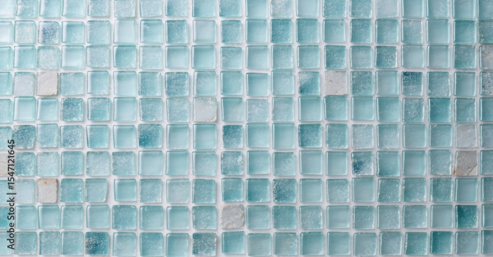Aufkleber Blue glass mosaic tiles create textured surface. Subtle color variations present throughout pattern. Clean, modern aesthetic.