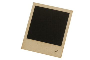 Vintage blank instant photo frame isolated on white background