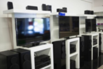 Defocused image of television sets