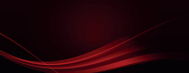 Dark red background with smooth, flowing red lines. The background is elegant with a rich red color and subtle gradient texture. Minimal abstract wavy gradient vector background
