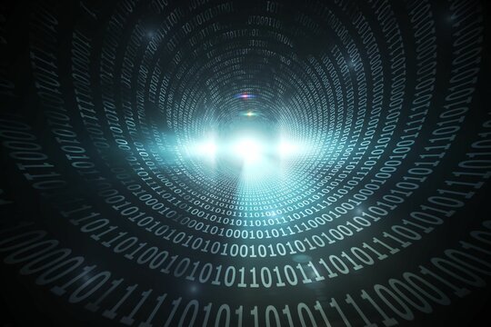 Spiral of shiny binary code