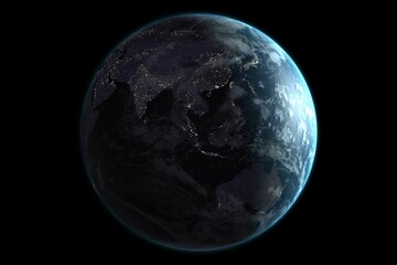 Space view of earth with Asia