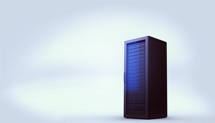 Digitally generated black server tower