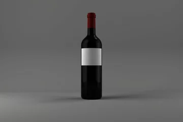 Selbstklebende Fototapeten Black wine bottle with label © vectorfusionart