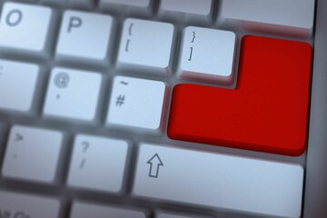 Red enter key on keyboard
