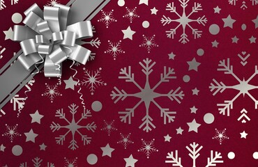 Christmas wrapping paper with bow