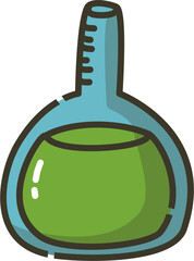 Green liquid in flask illustration