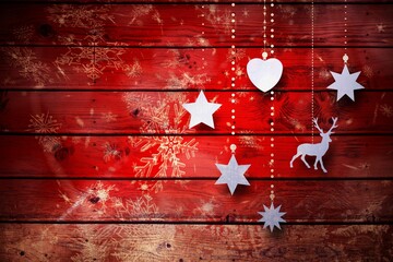 Obraz premium Christmas decorations over wood