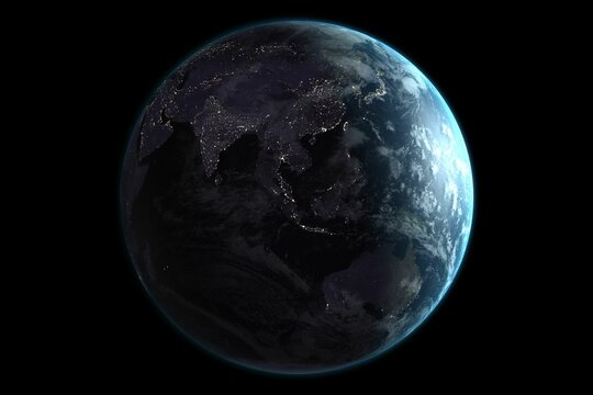 Fototapeta Space view of earth with Asia