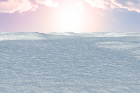 Fototapeta Digitally generated snowy land scape