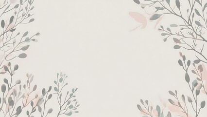 Delicate floral frame on a light background