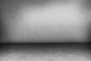Bare grey carpeted room is being shown in flat design, featuring subtle gradient textured wall