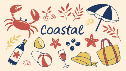 A seamless vector pattern of summer beach icons, perfect for a fun vacation design