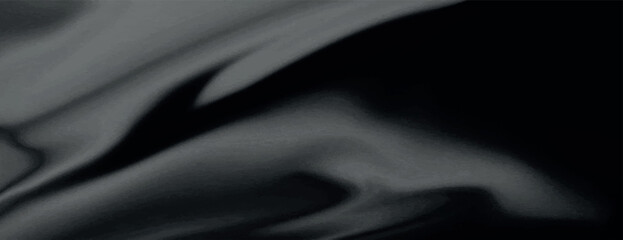 Abstract black background, background with smooth, flowing texture. Black and gray tones create a sleek, modern background. Abstract fluid gradient texture background vector