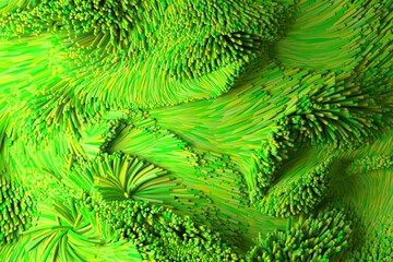 Close up of green fiber optic cable