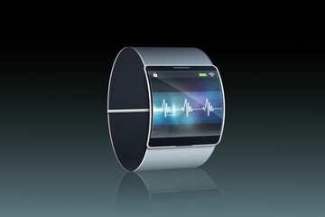 Futuristic wrist watch with display