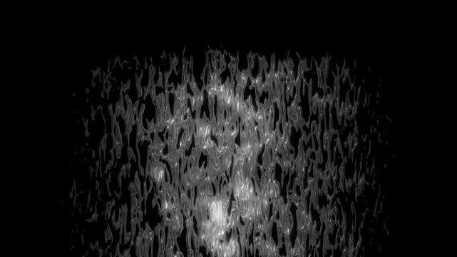 Black and white liquid lava flow, Fiery organic texture animation on black background