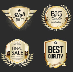 Vector illustration icon luxury badge set 2 on dark background