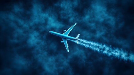 Fototapeta premium Airplane, Plane, Aircraft, Airplane Flying Through Dark Clouds