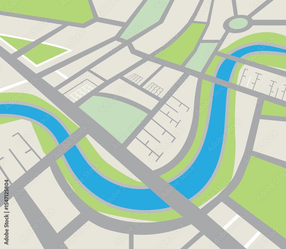 Poster digitally generated image of map