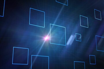 Black background with blue squares