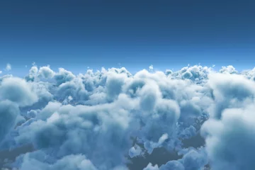 Schilderijen op glas Scenic view of clouds against blue sky © vectorfusionart