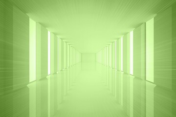 Fototapeta premium Bright green room with windows