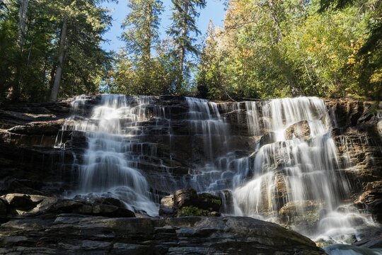 Fototapeta Beautiful waterfall in the forest