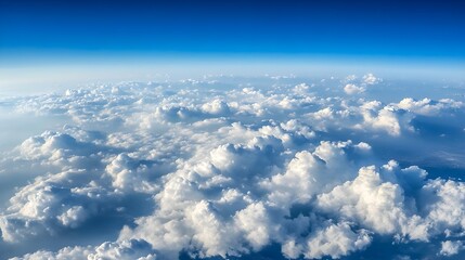 Clouds, Cumulus clouds, Sky, Above the Clouds Aerial View of Cumulus Cloudscape