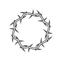 Obraz premium Black and White Crown of Thorns Illustration vector