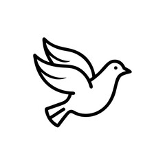 Line Art Dove Flying Bird Peace Symbol Charity Social Welfare Icon Graphic Design Element