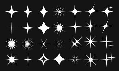 Collection of Star Icons and Silhouettes